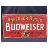 Anheuser Busch Budweiser metal sign