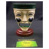 Vintage Cast Iron Painted Mask Decor