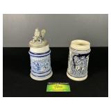 2 German Blue and Gray Steins
