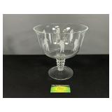 Large Glass Golfer Pedestal Bowl