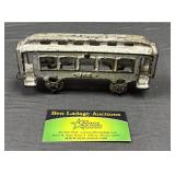 Arcade style cast iron trolley car marked #163