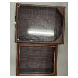 Display cases with leather like alligator leather