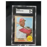 1968 Topps Orlando Cepeda SGC graded 2