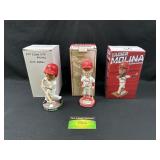 R. Schoendienst, R. Ankiel, Y. Molina Bobble Heads