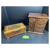 2 Wooden Jewelry Boxes