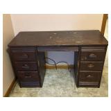 Vintage Wooden Desk with Drawers