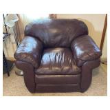 Leather Armchair with Brown Upholstery
