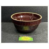 USA 9 IN Brown Stoneware Mixing Bowl