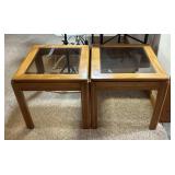Wooden & Glass Side Tables