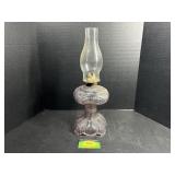 Vintage Purple Glass Oil Lamp
