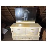 Vintage Blonde Dresser with Mirror