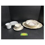 Large Box of Sheffield and Other Dishware Sets