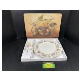 Serving platter and cake cutting set