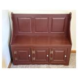Wooden Storage Bench w/ Cabinets