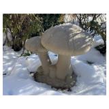 Stone Mushroom Statue Located on Front porch 16"
