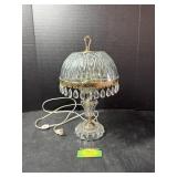 Vintage Glass & Metal Table Lamp