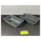 2 Graniteware Loaf pans