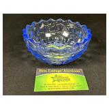 Blue Glass Fostoria Style Dish