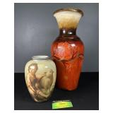 Royal Dux & Painted Portrait Vases