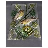 Glass bird platter 13 ï¿½ x 18 ï¿½