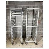 Freezer racks with some pans 26" x 20.5" x 69"