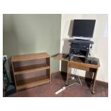 Dell Monitor, HP Computer, and Press Wood Desks