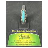 Sterling with Turquoise Ring signed Chavez