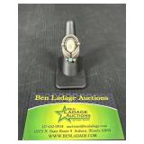 Turquoise and Mother and Pearl Sterling Ring