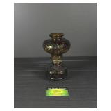 Vintage Amber and Multi Colored Oil Lamp 9"