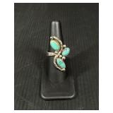 Sterling Ring signed IS Sterling and Turquoise