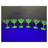 (6) Uranium Sherbert Glasses Chevron Pattern