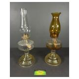 (2) Vintage Wedding Scoll Oil Lamps