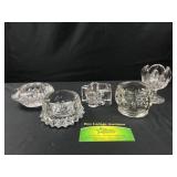 5 MAster Salt Cellars EAPG, Flint Glass