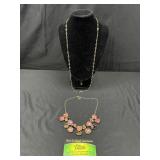 (2) Necklaces green Swarovski and Trifari