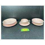 (40) Pink Melamine Dishes