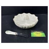 Lenox Holiday 3 Part Relish and Cheese Spreader