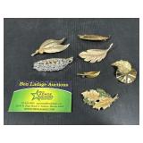 Gold tone and Rhinestone Brooches