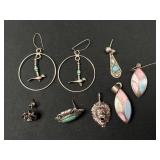 Group of Sterling earrings some with turquoise