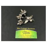 Sterling Brooch with Flowers
