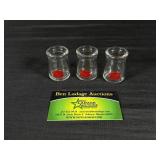 (3) Miniature Meadow Gold Cream Jars