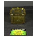 Amber Depression Glass Refrigerator Dish