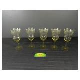 (5) Amber Morgantown Wine Glasses