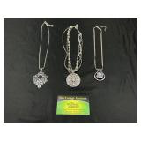 (3) Silvertone Necklaces inld Nine West