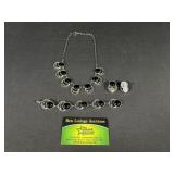 Set of Vintage Sarah Coventry Black and Gold Tone