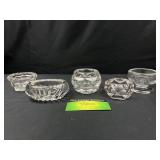 5 Master Salt Cellars EAPG, Lead Crystal, Flint