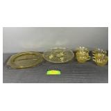 (6) Depression glass pieces