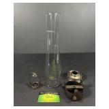 Aladdin Chimney 12 3/4" & Misc Lamp Parts