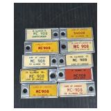 (10) DAV License plate name tags 1960