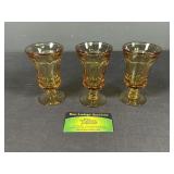 (3) Amber Fostoria Juice Glasses Jamestown