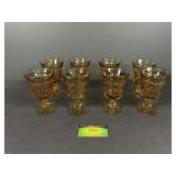 (8) Fostoria Amber Water Goblets Jamestown